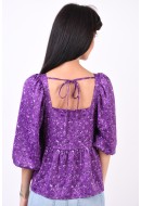 Bluza Dama Vero Moda Vmlolita 2/4 Puffer Sleeve Plum Perfect